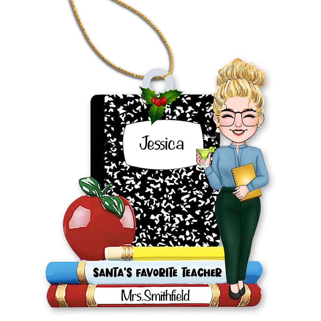Weihnachtsmanns Lieblingslehrer – Personalisierter Lehrer-Weihnachtsbaumschmuck
