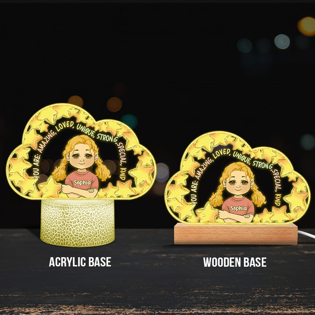 Du bist großartig – Personalisierte, familienförmige Plakettenleuchte