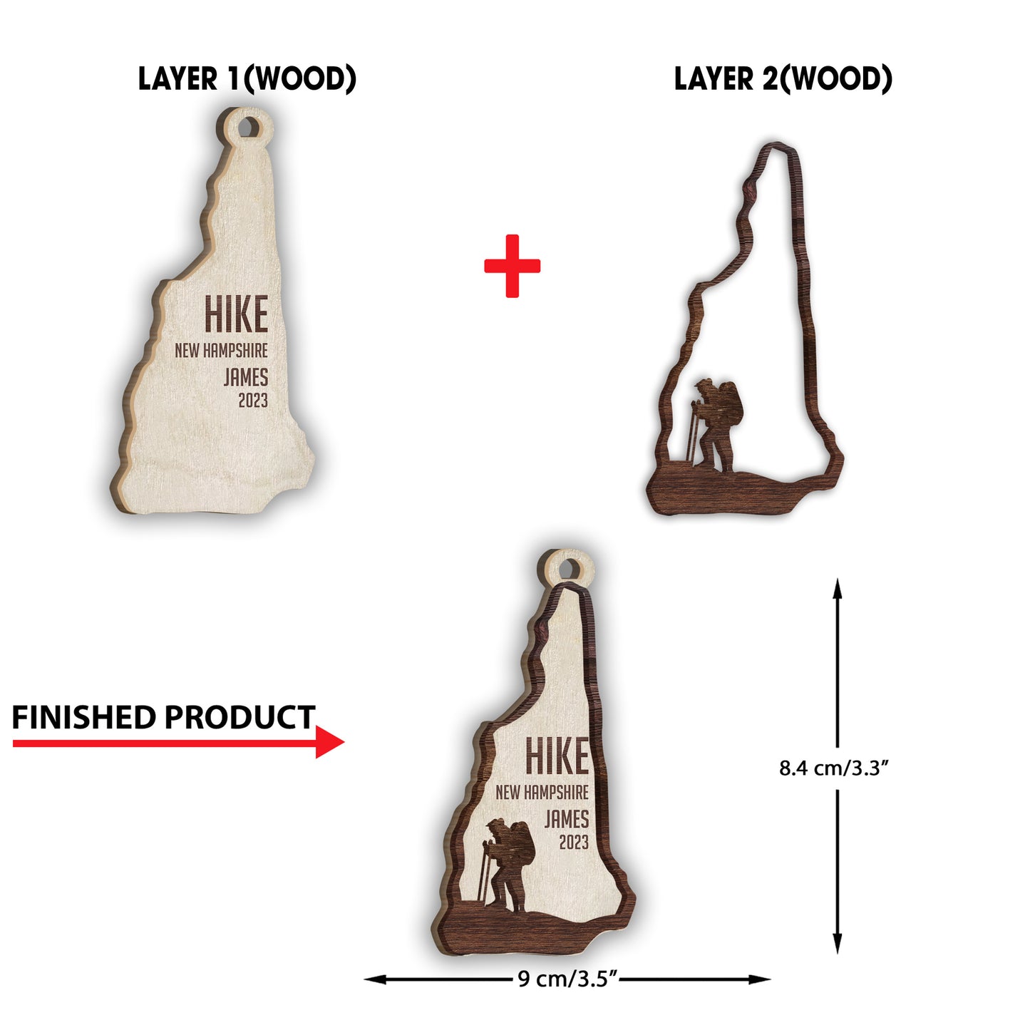 Wanderteam – Personalisierter Wanderschmuck, 2-lagig