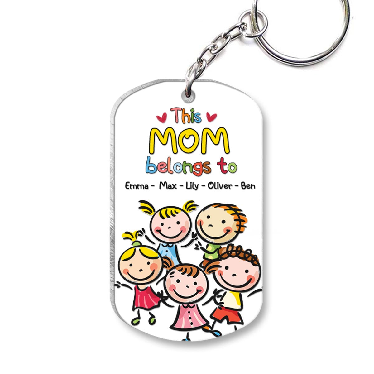 This Grandpa Belongs To - Gift for grandpa, grandma, mom, dad, uncle, aunt, brother, sister - Personalized Keychain