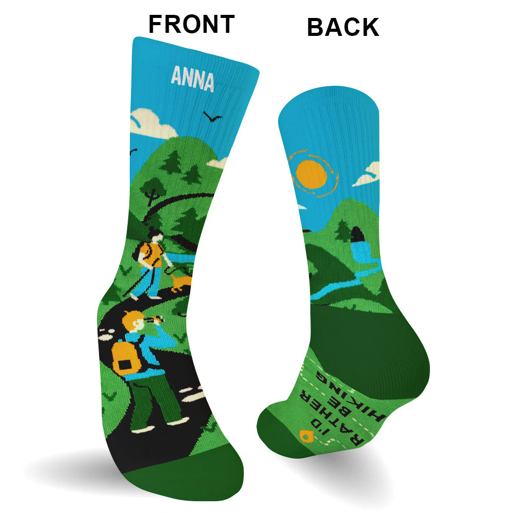 Ich wäre lieber beim Wandern – personalisierte Wandersocken