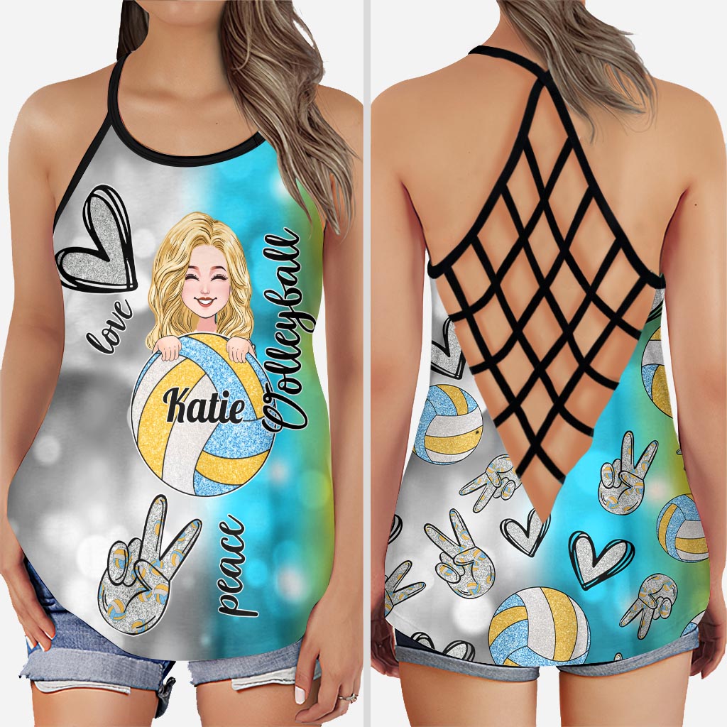 Coole Volleyball-Mama – Personalisiertes Volleyball-Tanktop mit Kreuz