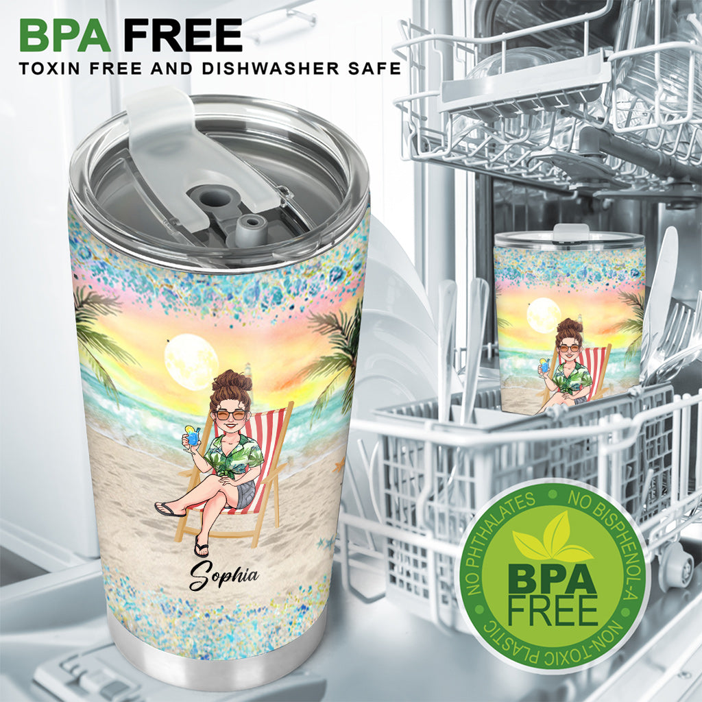 Just A Girl Who Loves Beach - Personalized Sea Lover Tumbler