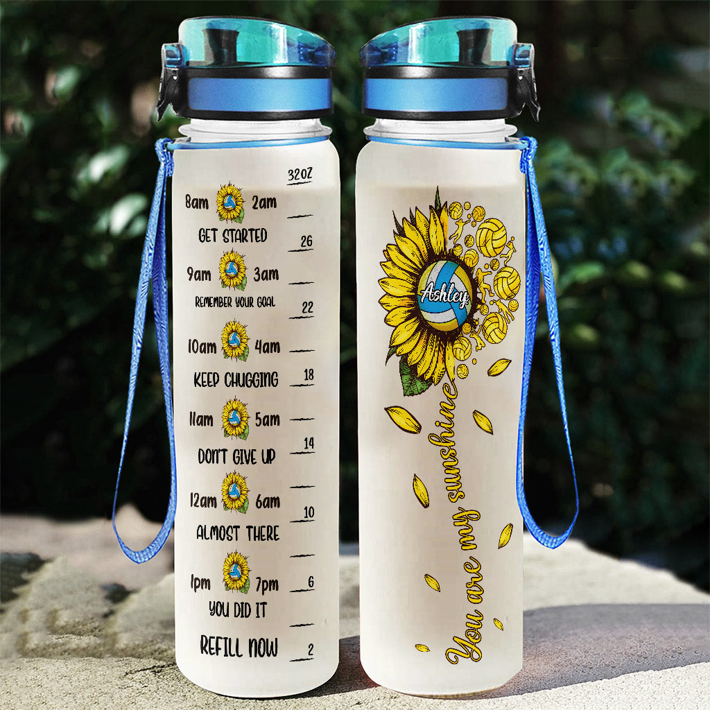 Du bist mein Sonnenschein Volleyball - Personalisierte Volleyball-Wasserflasche mit Tracker