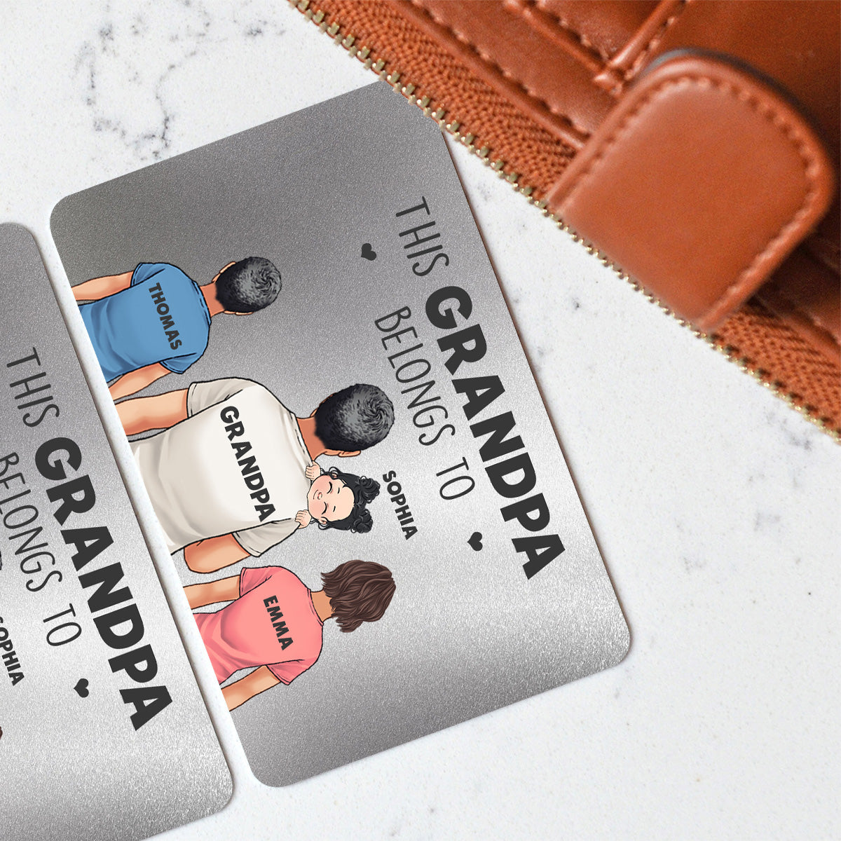 This Daddy Belongs To - Gift for dad, grandpa, uncle, husband - Personalized Wallet Insert Card