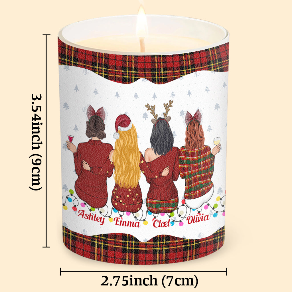 Kollegen sind wie Weihnachtslichter – Personalisierte Kollegenkerze mit Holzdeckel