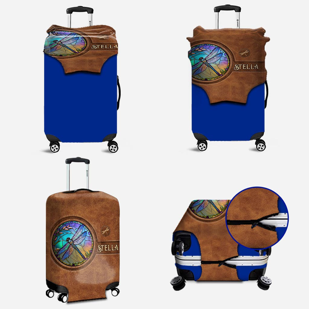 Libelle aus Buntglas – Personalisierte Libellen-Gepäckhülle