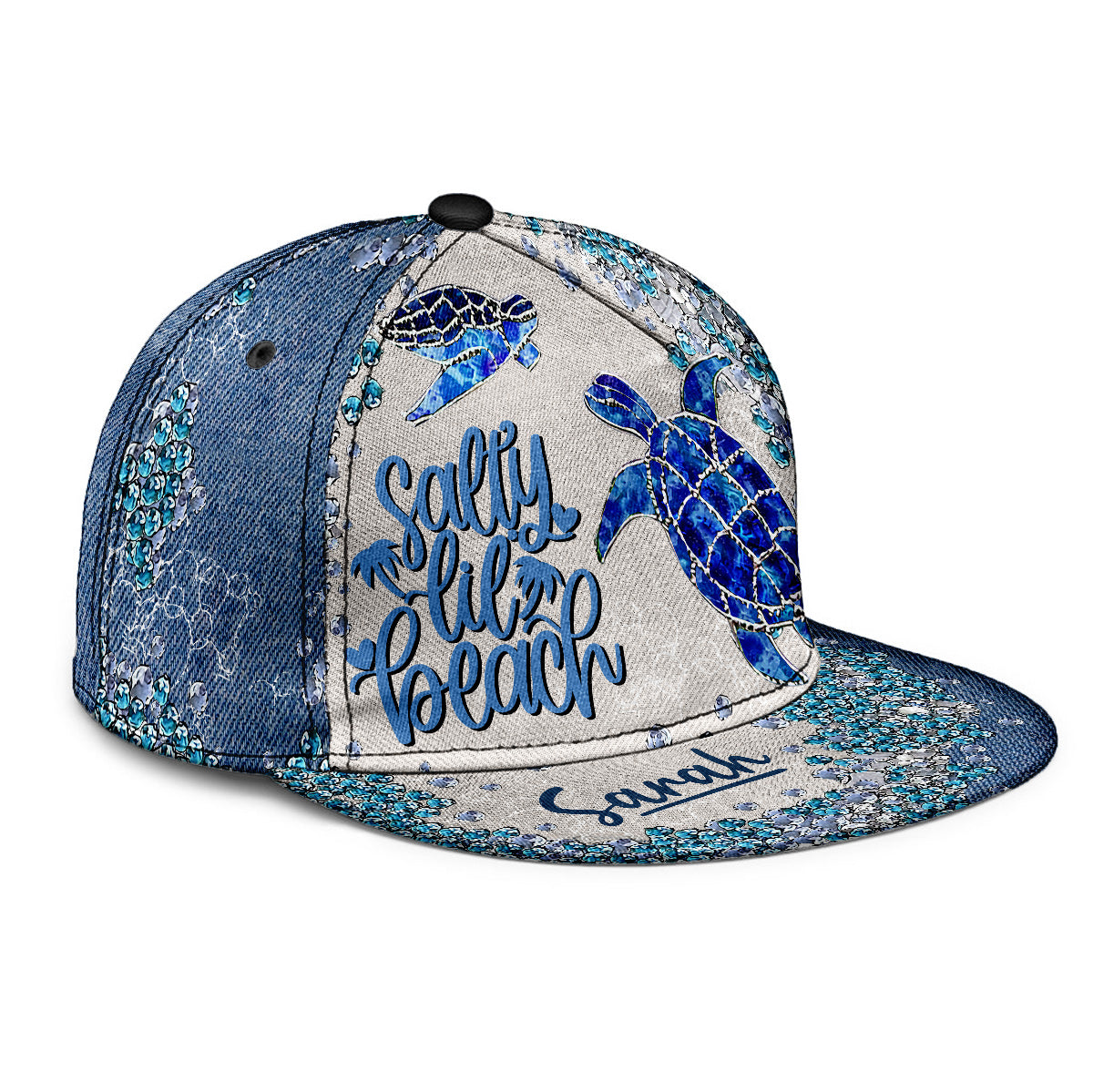 Turtle Bling – Personalisierte Schildkröten-Snapback-Kappe