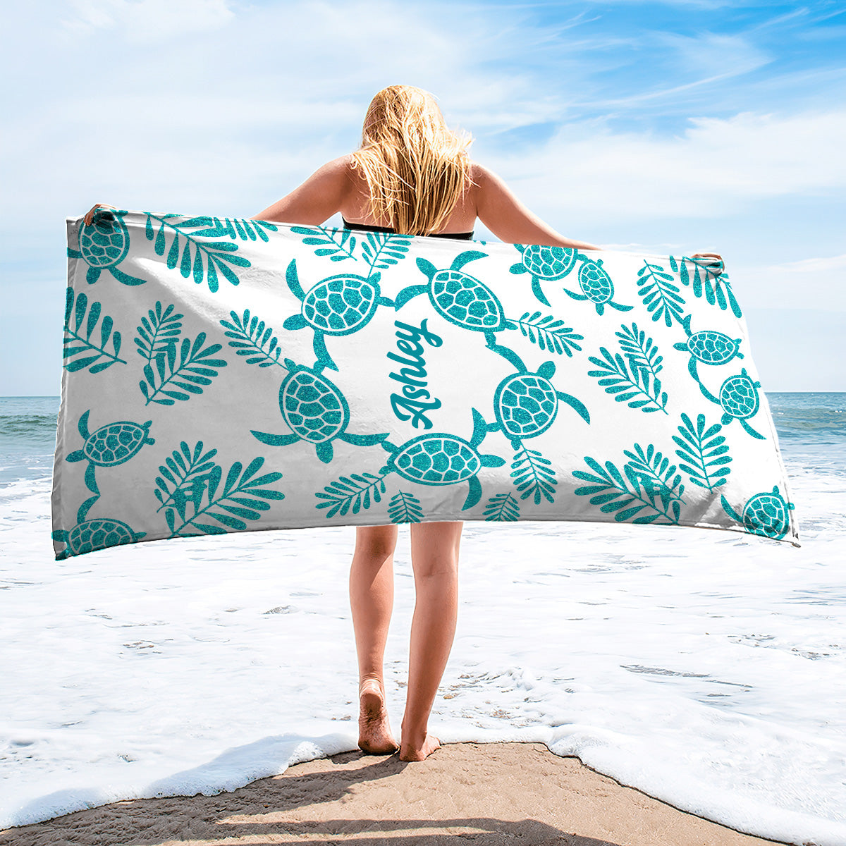 Turtle Lover - Personalized Sea Lover Beach Towel