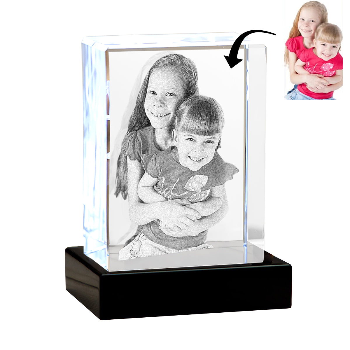 Wir haben einander – Geschwistergeschenk für Stiefbruder und -schwester – Personalisierte, lasergravierte, 3D-kristallkubische Lampe