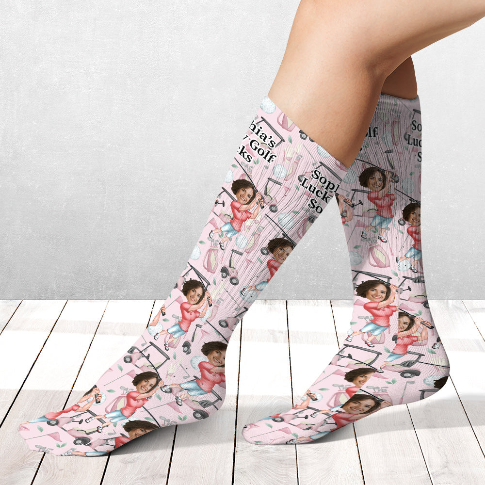 Foto eingefügt – Lustiger Golfer – Personalisierte Golfsocken