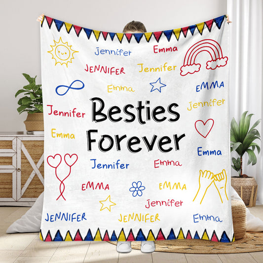 Für immer beste Freundinnen – Geschenk für Freunde – Personalisierte Decke