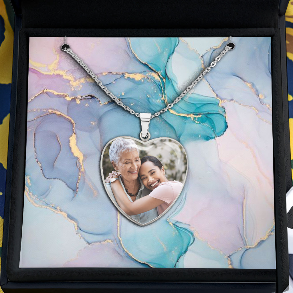 Danke Mama – Geschenk für Mama, Oma, Ehefrau, Freundin, Tochter – Personalisierte Herzanhänger-Halskette