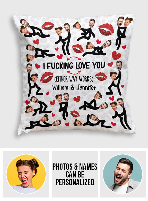 Lustiges Foto-Kissen mit dem Aufdruck „Ich liebe dich“ – Geschenk für Ehemann, Ehefrau, Freund, Freundin – Personalisiertes Dekokissen