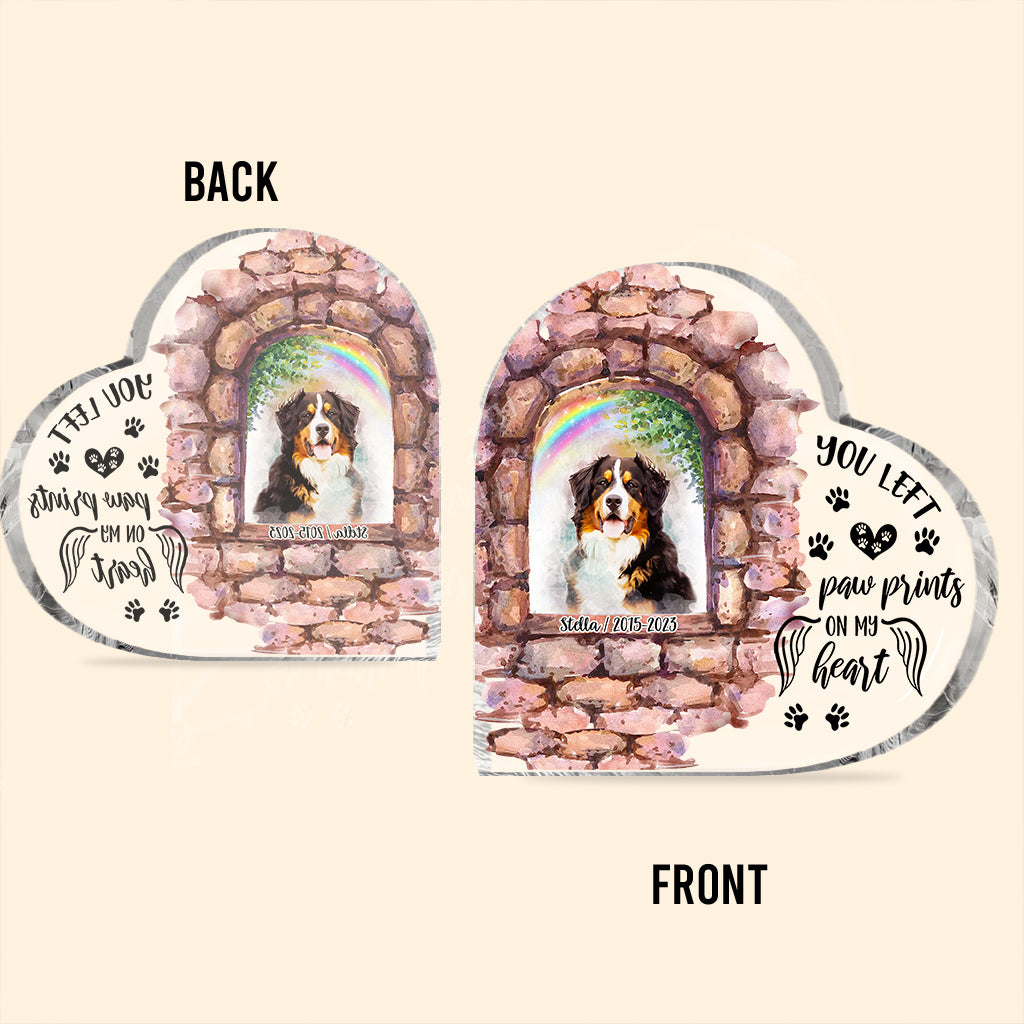 Nicht mehr an meiner Seite – Personalisierte Acrylplakette in Hundeform