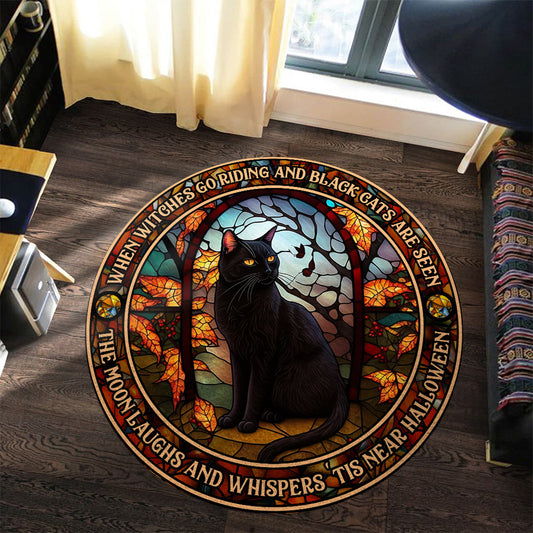 When Witches Go Riding And Black Cats Are Seen Witch - Witch Round Rug