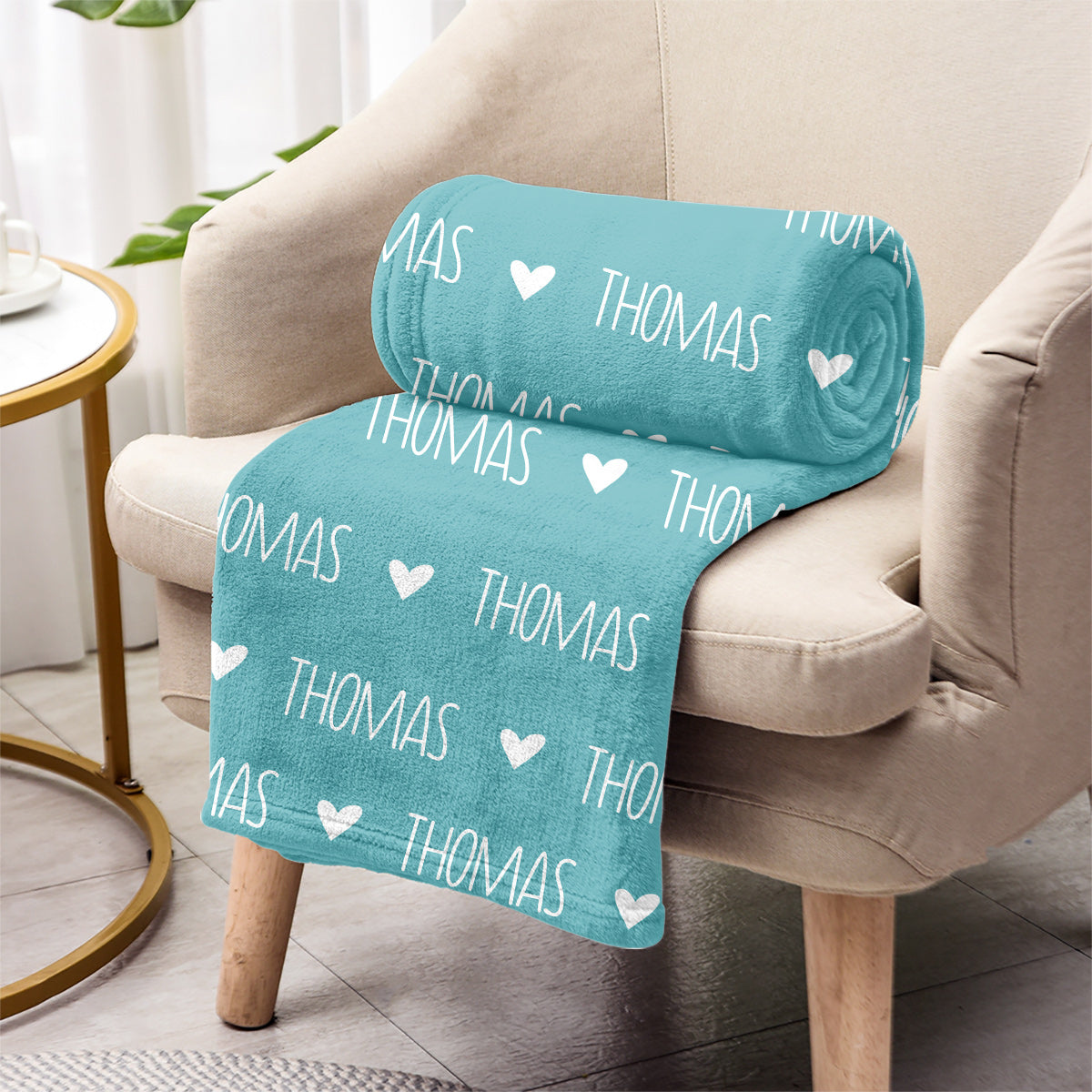 Custom Name Heart Pattern - Personalized grandson Blanket