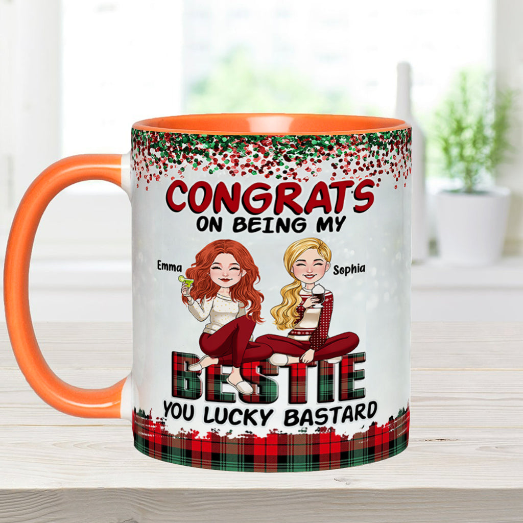 Lucky Bastard Besties - Personalized Bestie Accent Mug