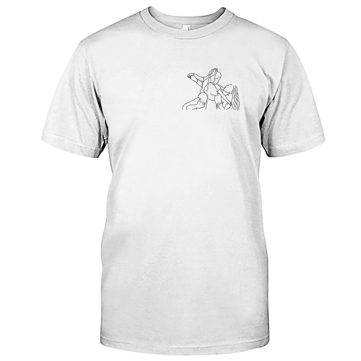Custom Line Art - Personalized Family Embroidered T-shirt