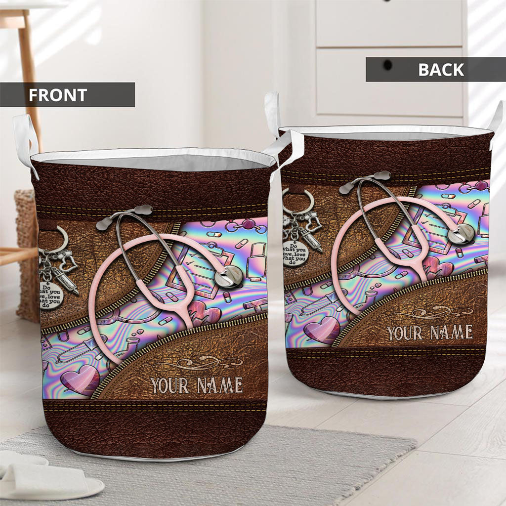 Rosa Stethoskop - Personalisierter Aufbewahrungskorb für Pflegekräfte