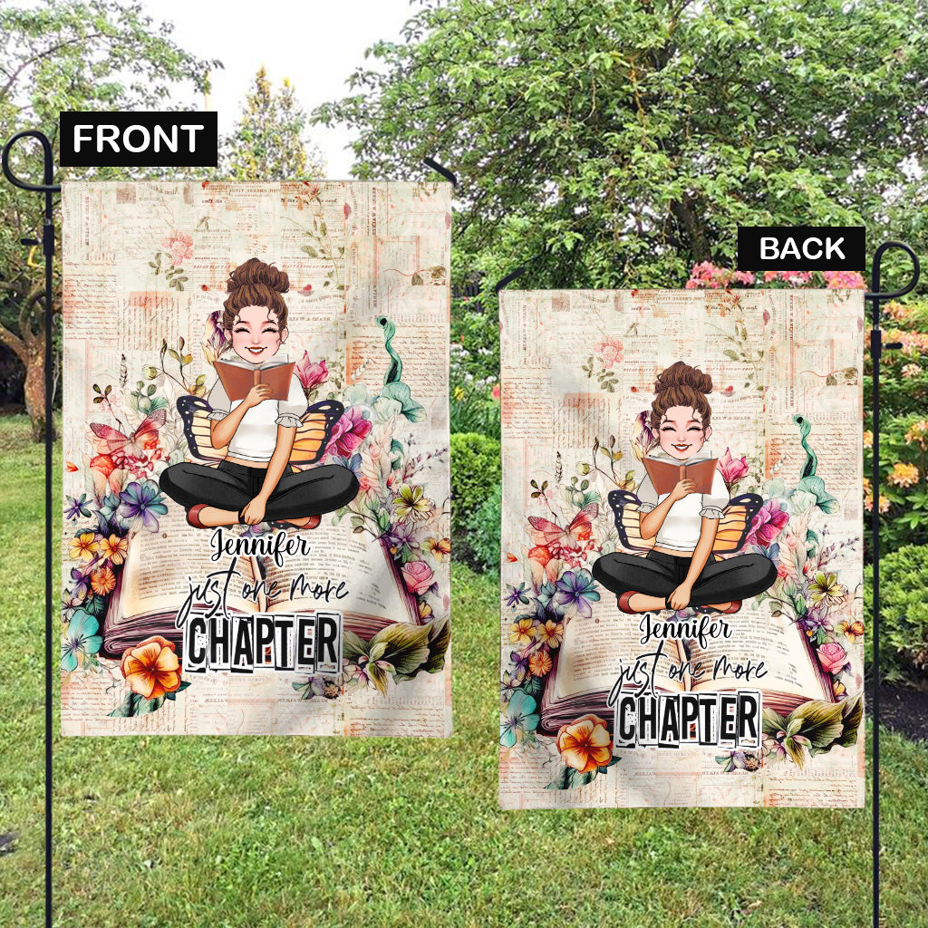 Nur noch ein Kapitel – personalisierte Buch-Gartenflagge