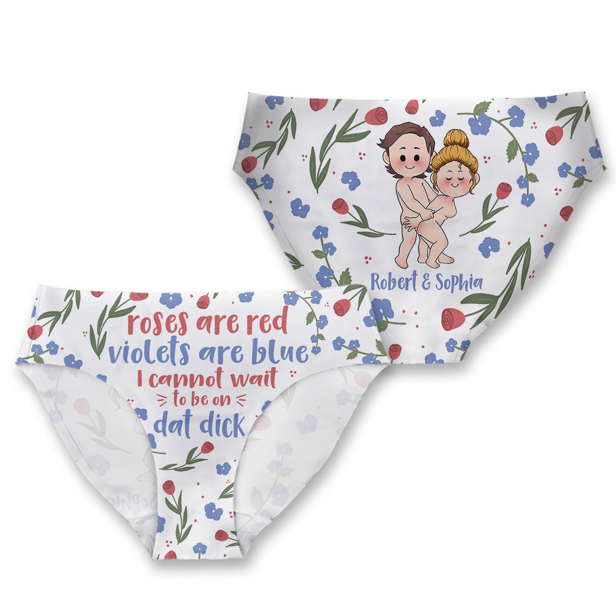 Rosen sind rot, Veilchen sind blau – personalisierte Damen-Pantoletten