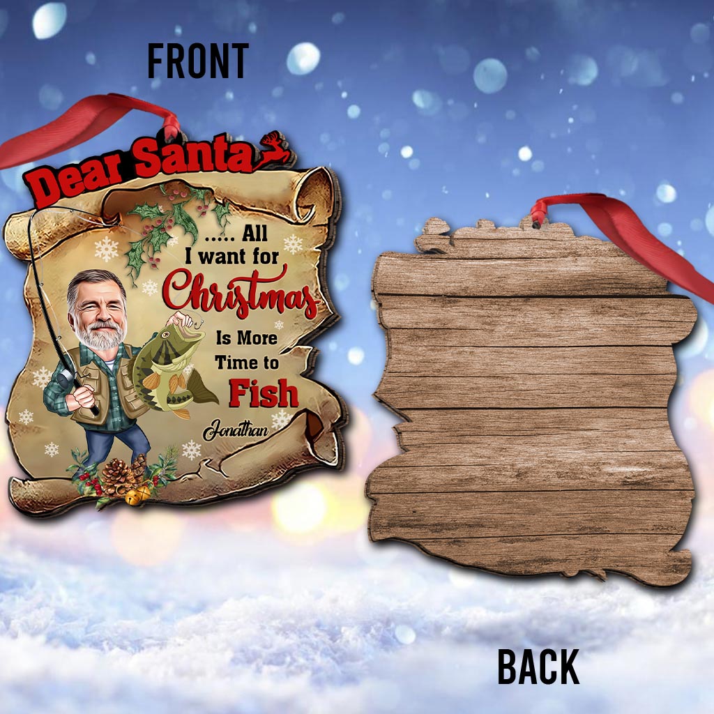 Dear Santa - Personalized Fishing Ornament