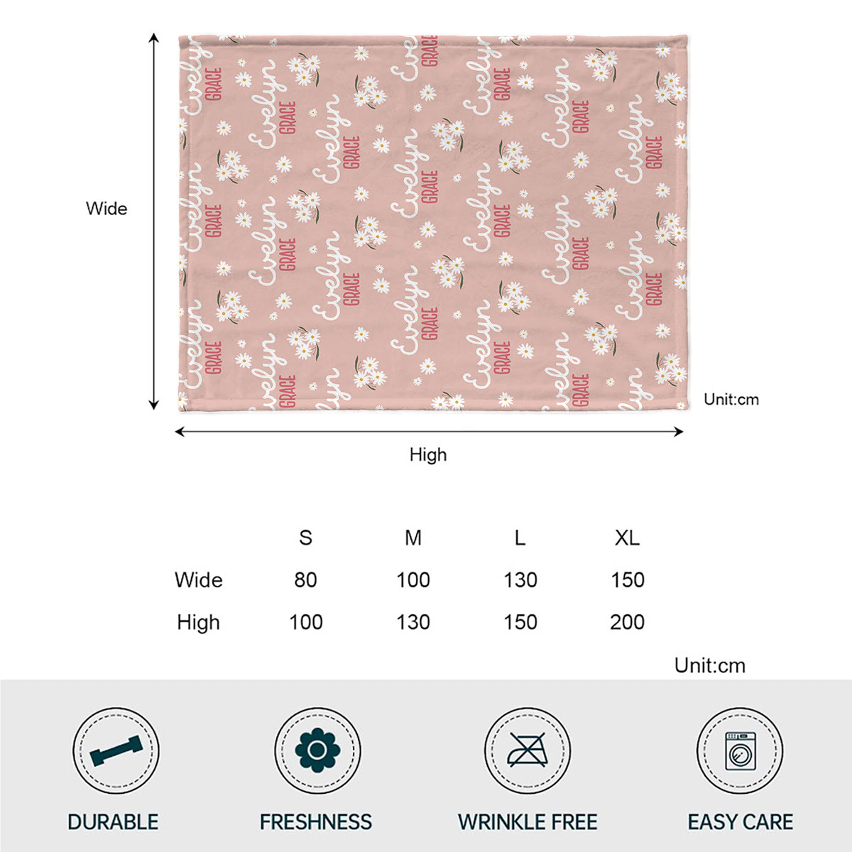 Daisy-Namenswunsch - Personalisierte Tochterdecke