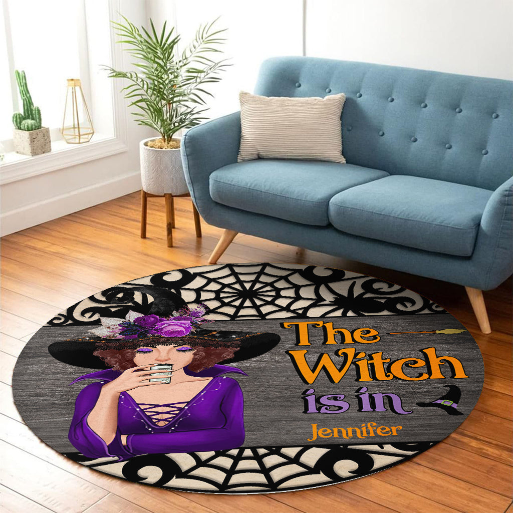 The Witch Is In - Personalized Witch Round Rug