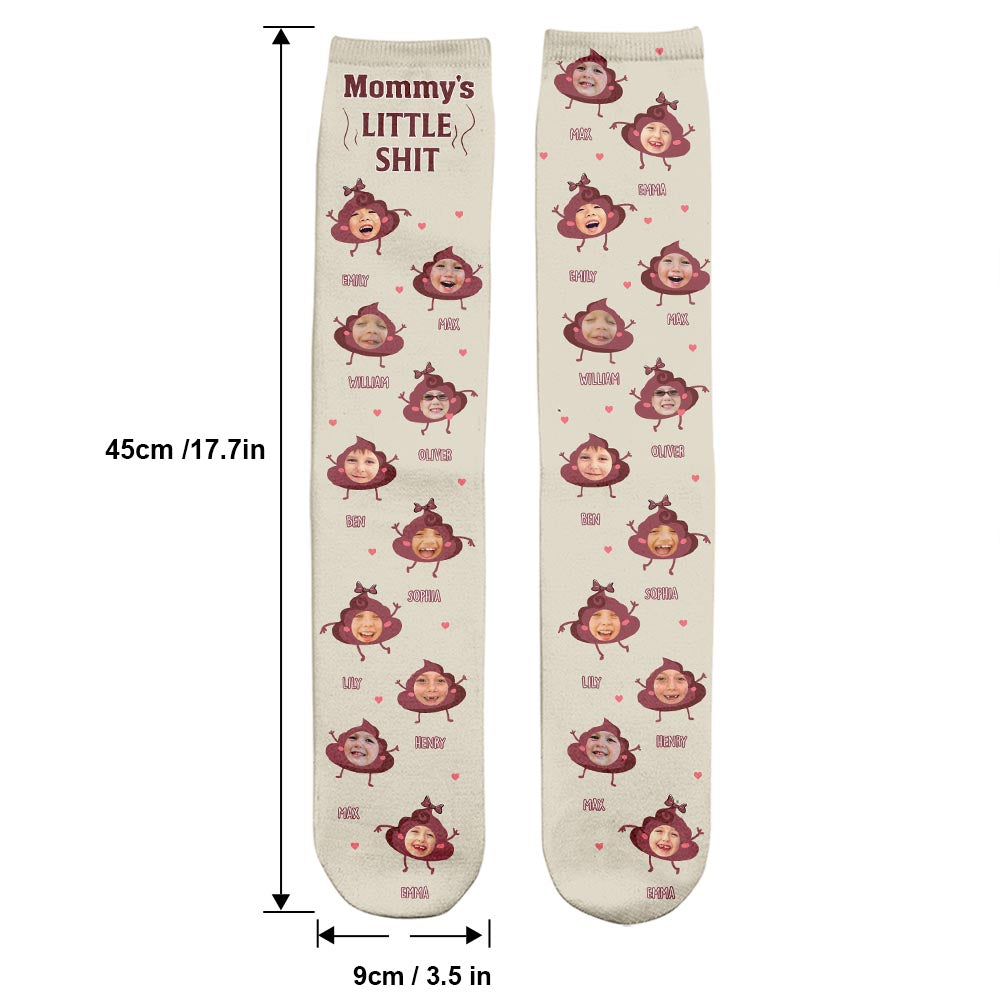Daddy Little Shits – Geschenk für Papa, Oma, Opa, Mama, Onkel, Tante, Bruder, Schwester – Personalisierte Socken