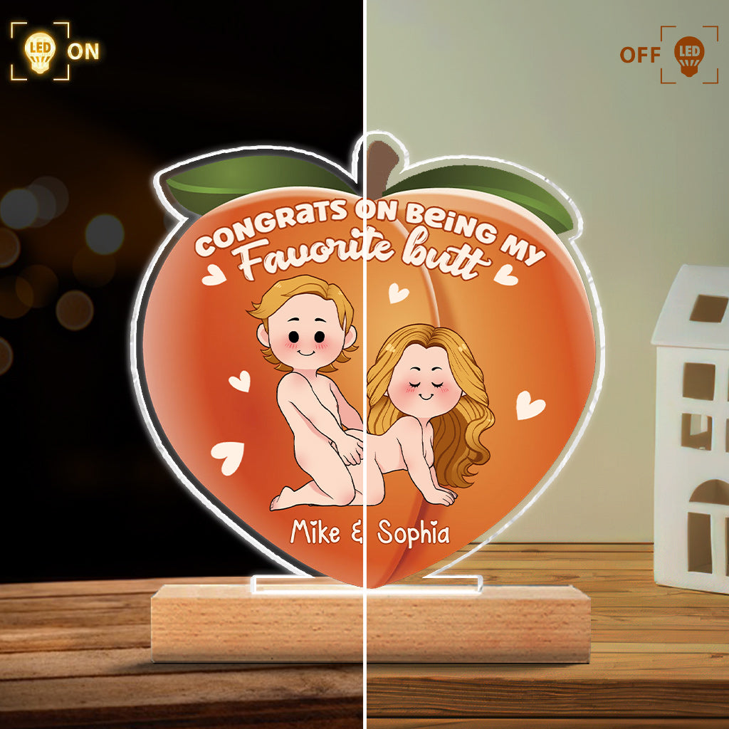 Congrats On Being My Favorite - gift for husband, wife, boyfriend, girlfriend - Personalized Shaped Plaque Light Base