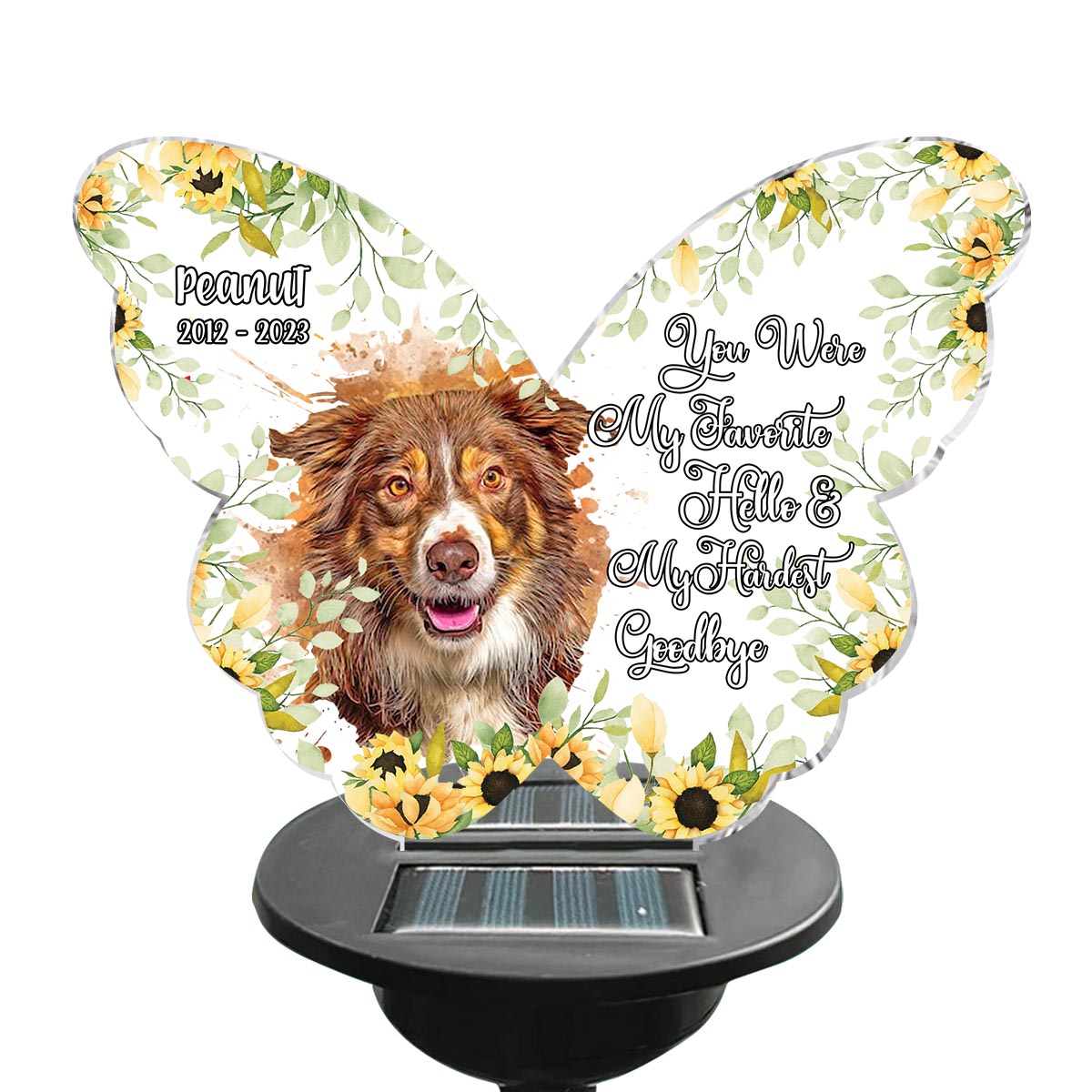 Wenn Liebe dich hätte retten können – Personalisierte Solar-Gartenleuchte für Hunde