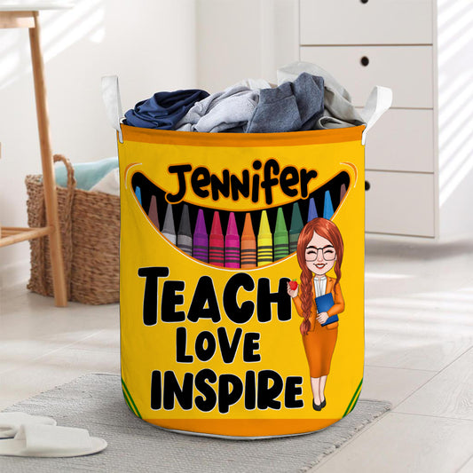 Teach Love Inspire - Personalized Teacher Storage Basket