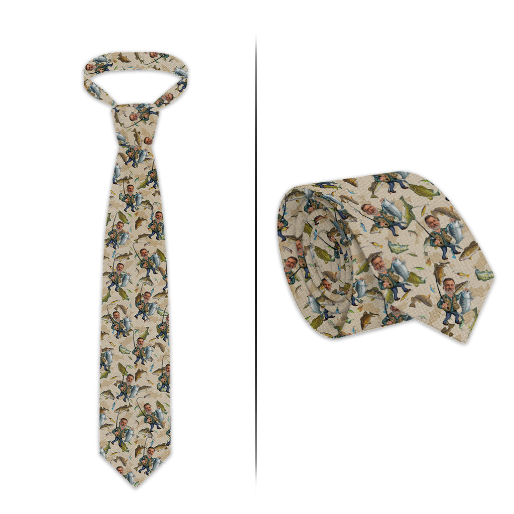 Foto eingefügt Lustiges Angeln - Personalisierte Angler-Krawatte