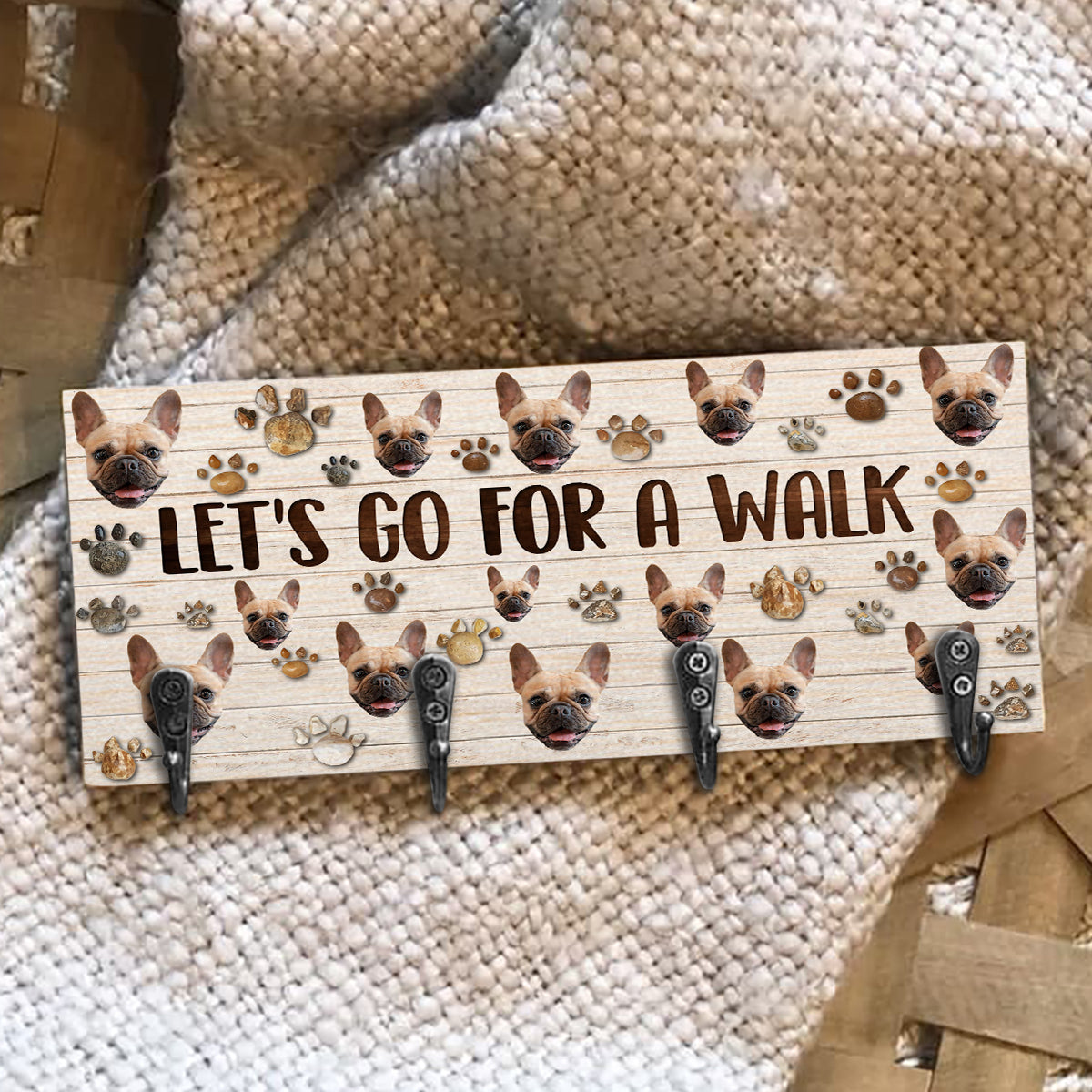 Let's Go For A Walk - Personalized Dog Key Rack