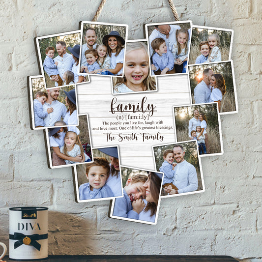 Familie – Die Menschen, für die du lebst – Personalisiertes, individuell geformtes Holzschild für die Familie