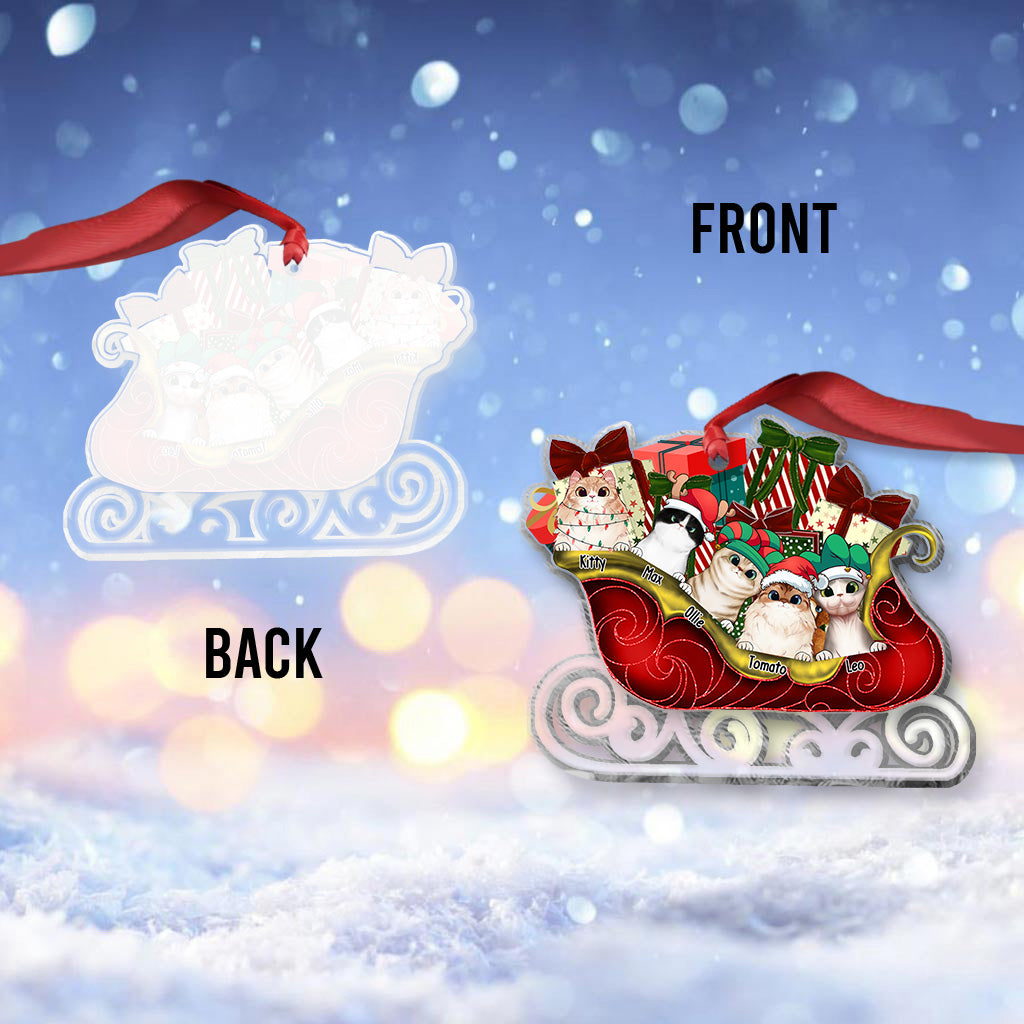 Frohe Weihnachten – Personalisierter transparenter Katzen-Weihnachtsschmuck