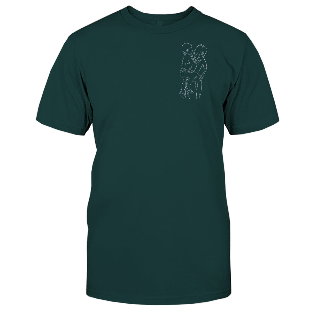 Individuelle Strichzeichnung – Personalisiertes, besticktes Opa-T-Shirt