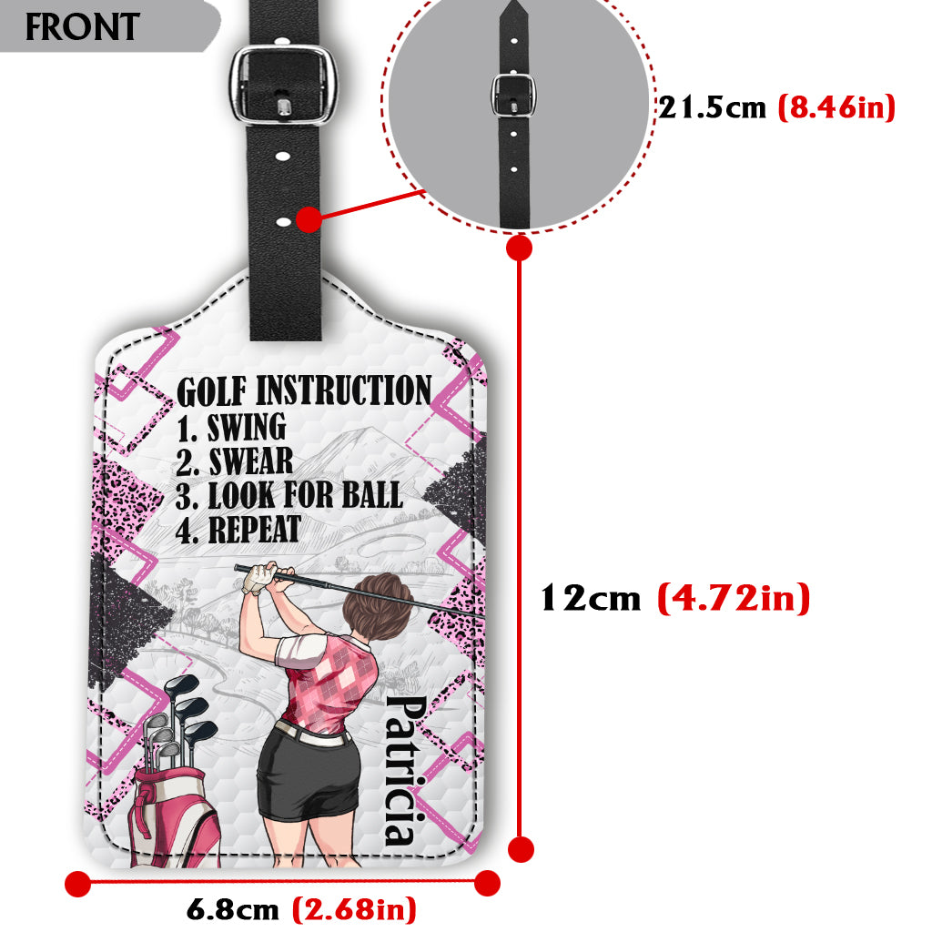 Einfach ein Mädchen – Personalisierter Golf-Gepäckanhänger aus Leder