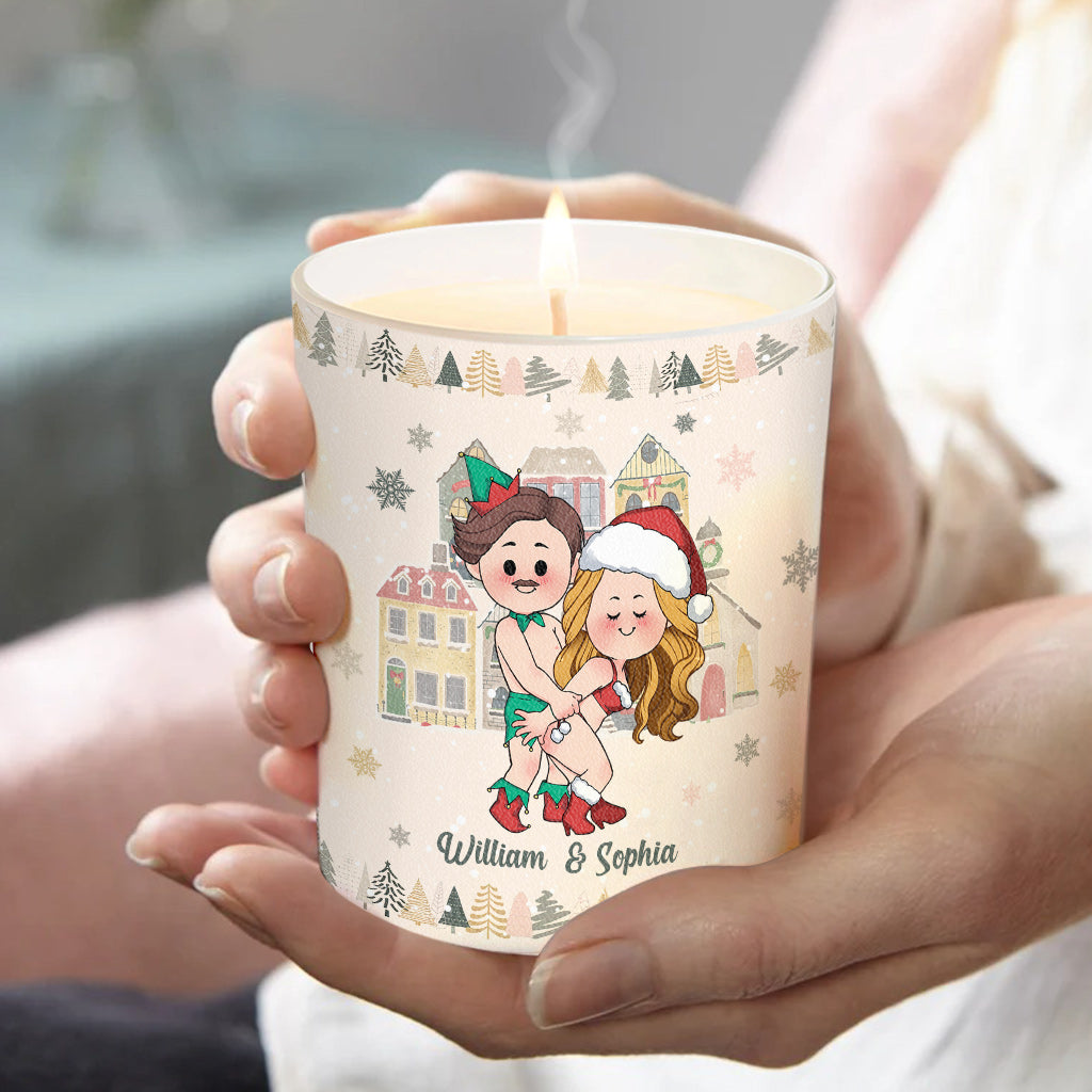 Weihnachten naht in Poundtown – Geschenk für Freund, Freundin, Ehefrau, Ehemann – Personalisierte Kerze mit Holzdeckel