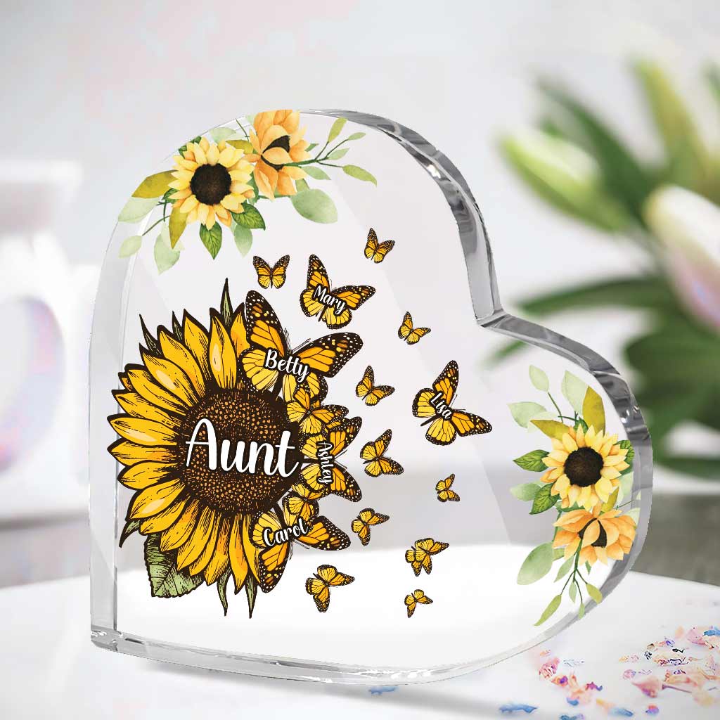 Wunderschöne Sonnenblume – Meine größten Segenswünsche – Geschenk für Oma, Mama, Tante – Personalisierte Acrylplakette in individueller Form