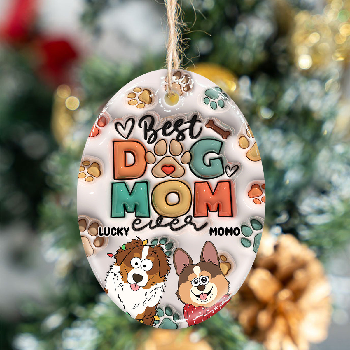Die beste Hundemama / Katzenmama / Hundepapa / Katzenpapa aller Zeiten – Geschenk für Hunde- und Katzenliebhaber – Personalisierte ovale Keramikfigur