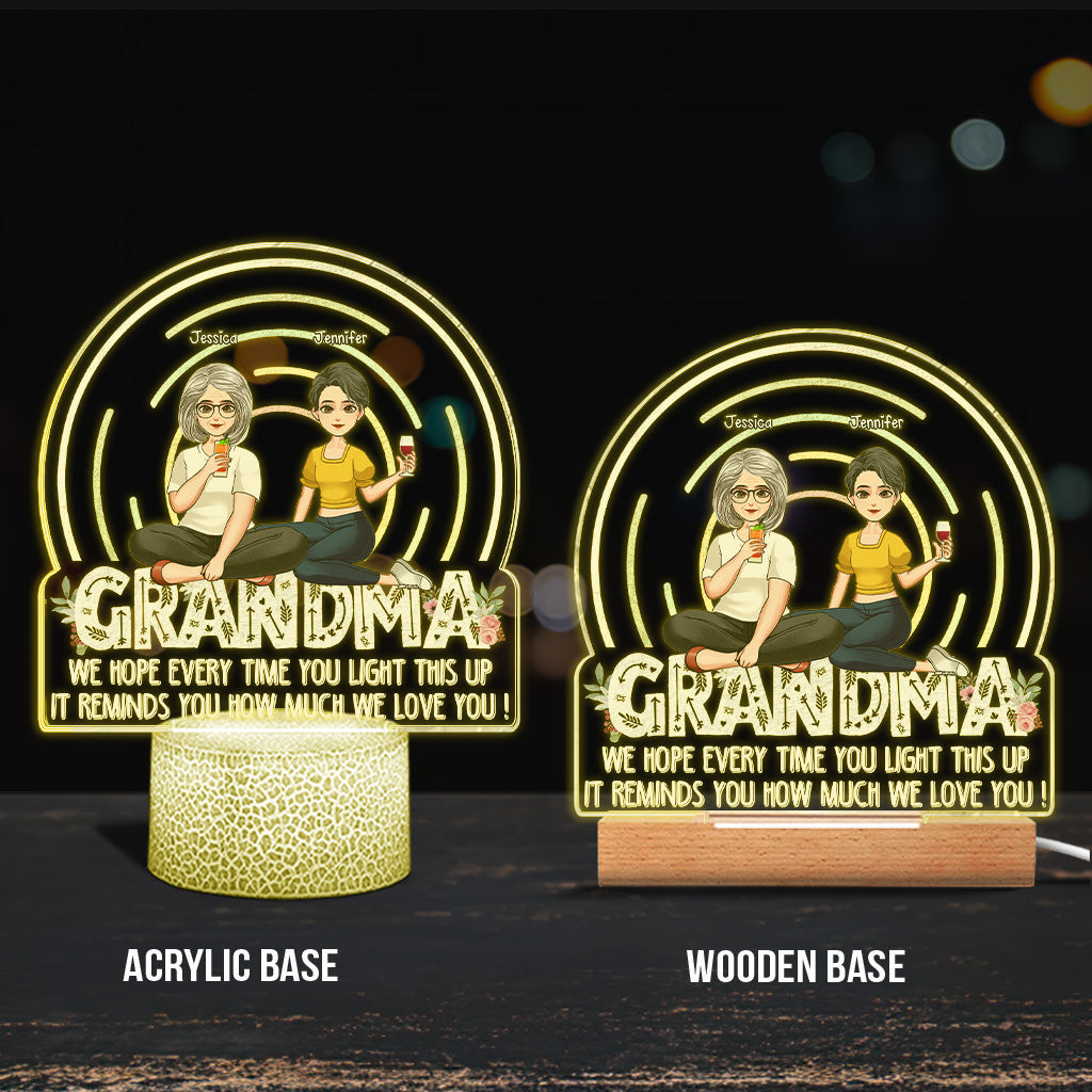 Wir hoffen, dass Sie jedes Mal Freude daran haben, wenn Sie die Lampe anzünden – Geschenk für Mama, Oma – Personalisierte, geformte Lampenfassung