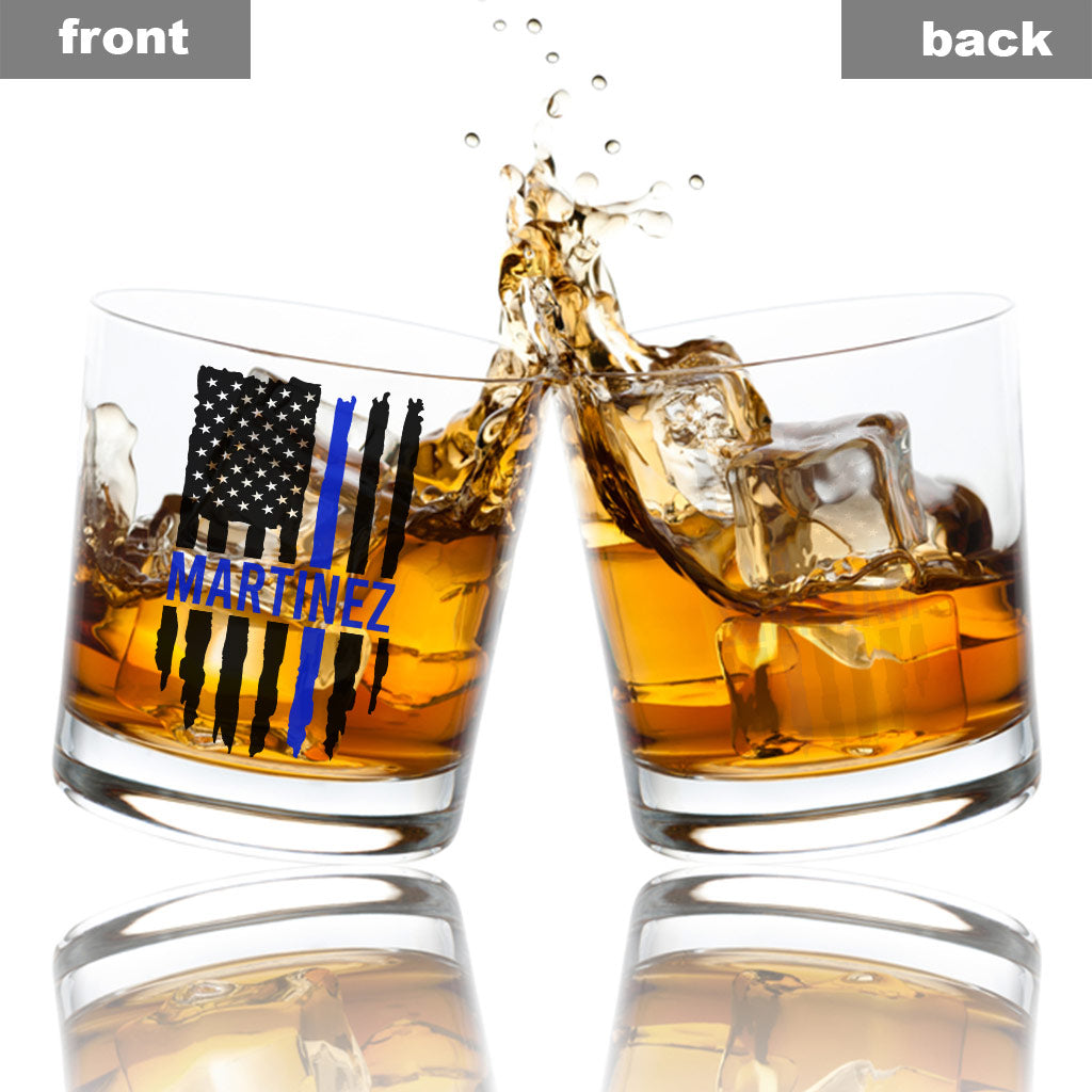 Police Officer - Personalized Police Officer Rock Glass