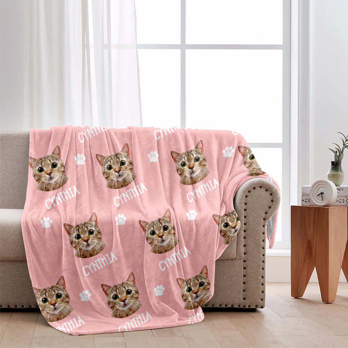 Individuell gestaltete Katzendecke mit Katzenmotiv