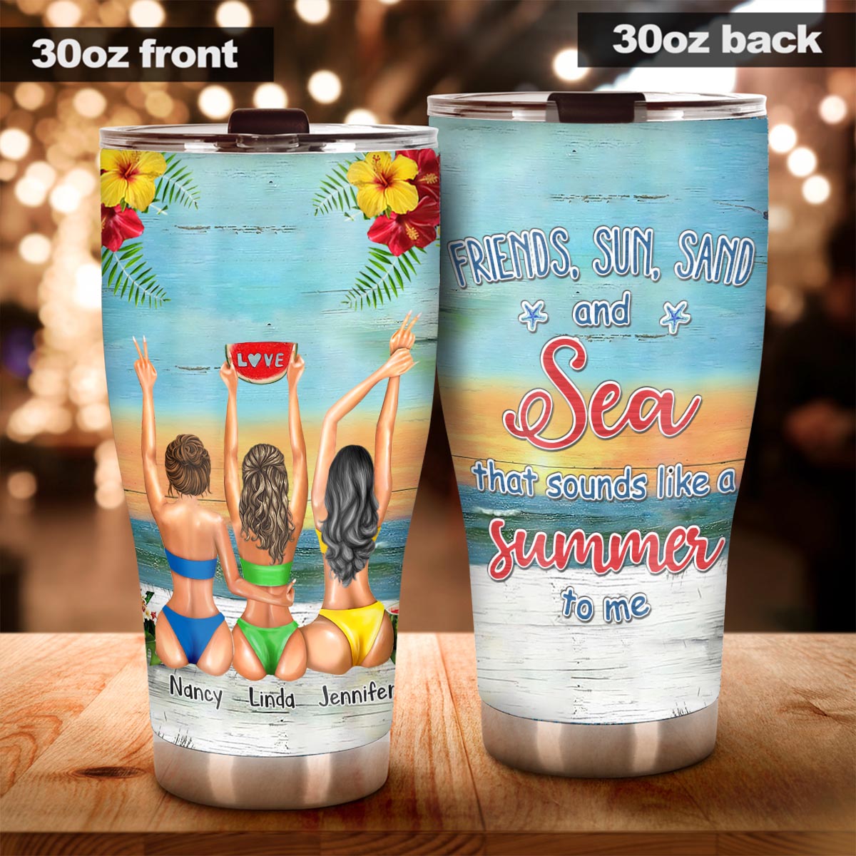 I Love You To The Beach And Back - Bestie gift for sister - Personalized Tumbler