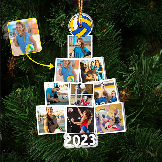Frohe Weihnachten – Personalisierter transparenter Volleyball-Weihnachtsbaumschmuck