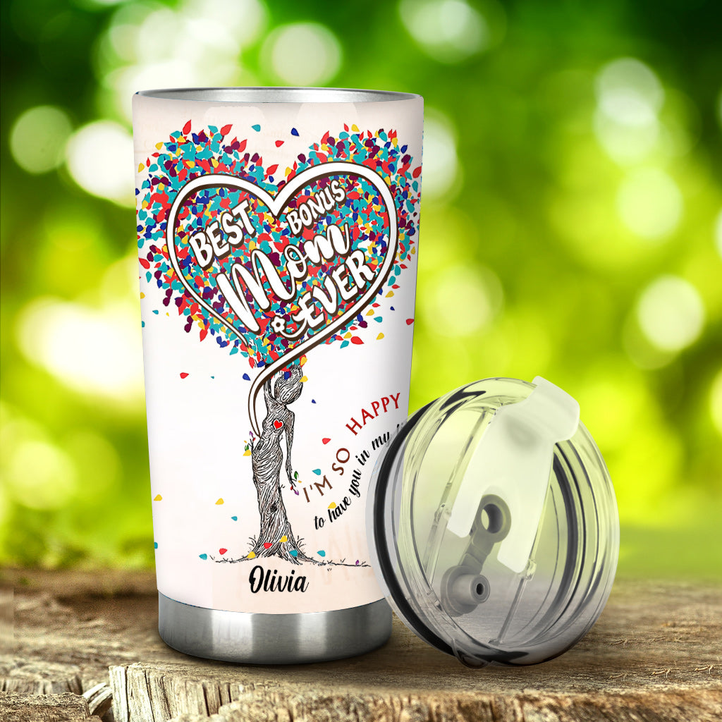 An meine Bonusmutter – Geschenk für Stiefmutter – Personalisierter Trinkbecher