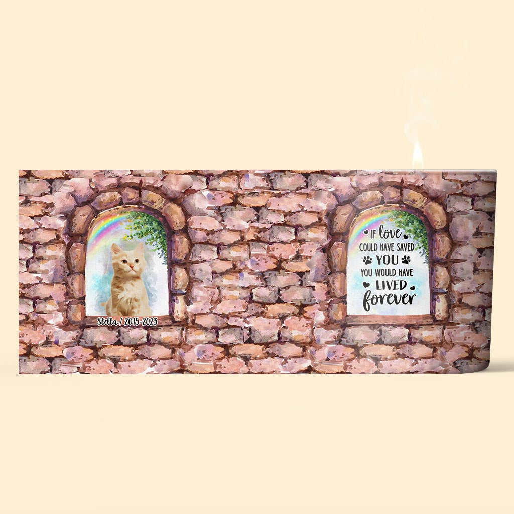 No Longer By My Side - Personalized Dog Candle With Wooden Lid