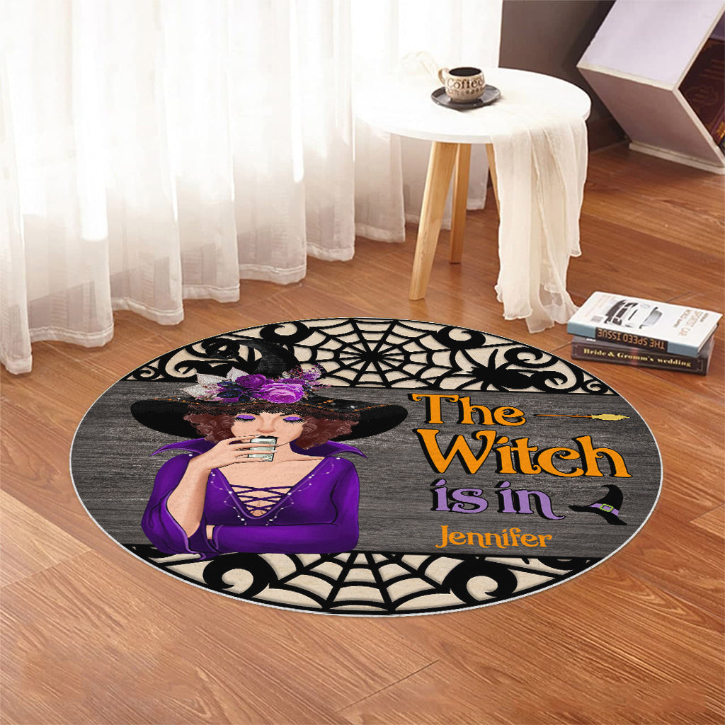 The Witch Is In - Personalized Witch Round Rug